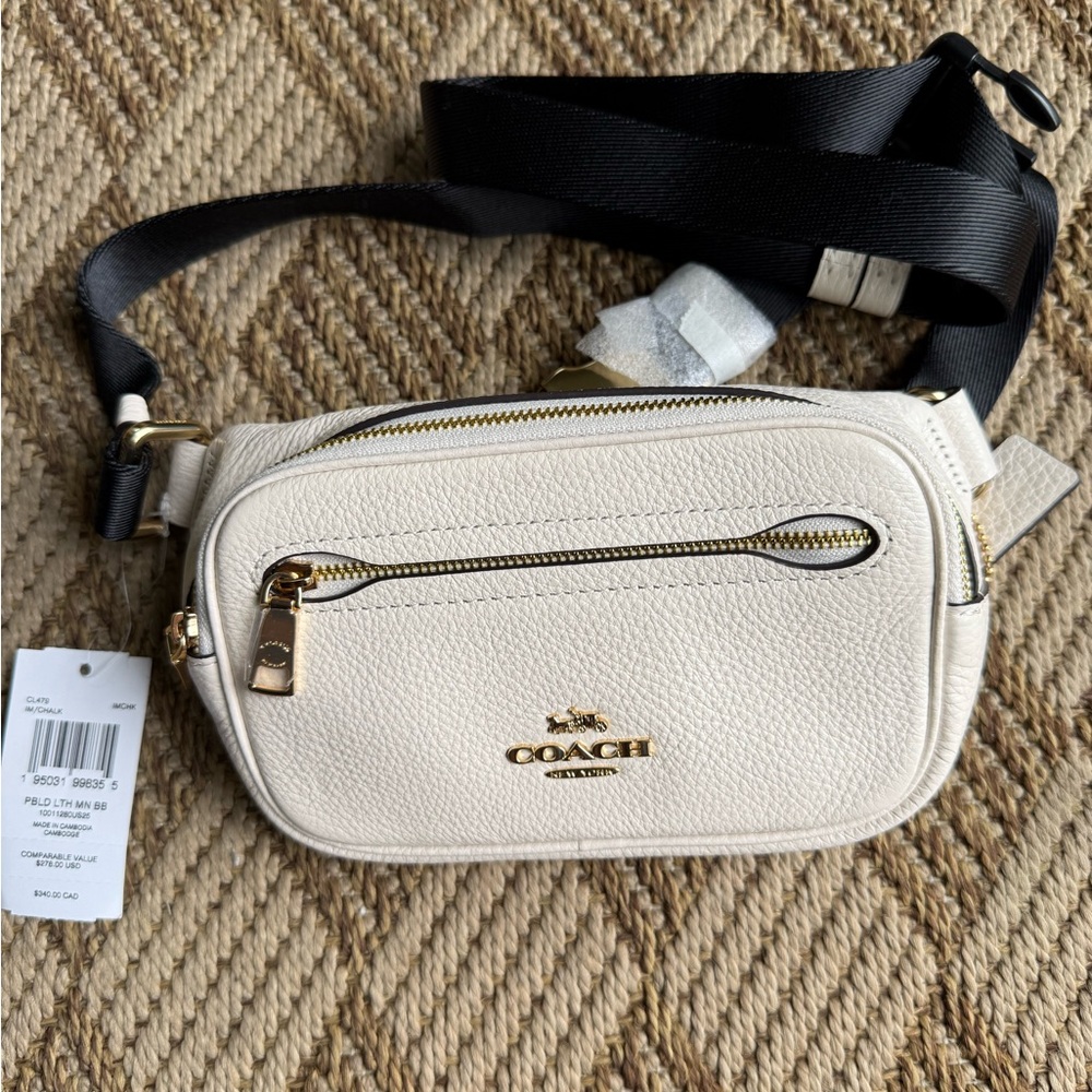 Coach Cream Crossbody Bag with Gold-Tone Accents